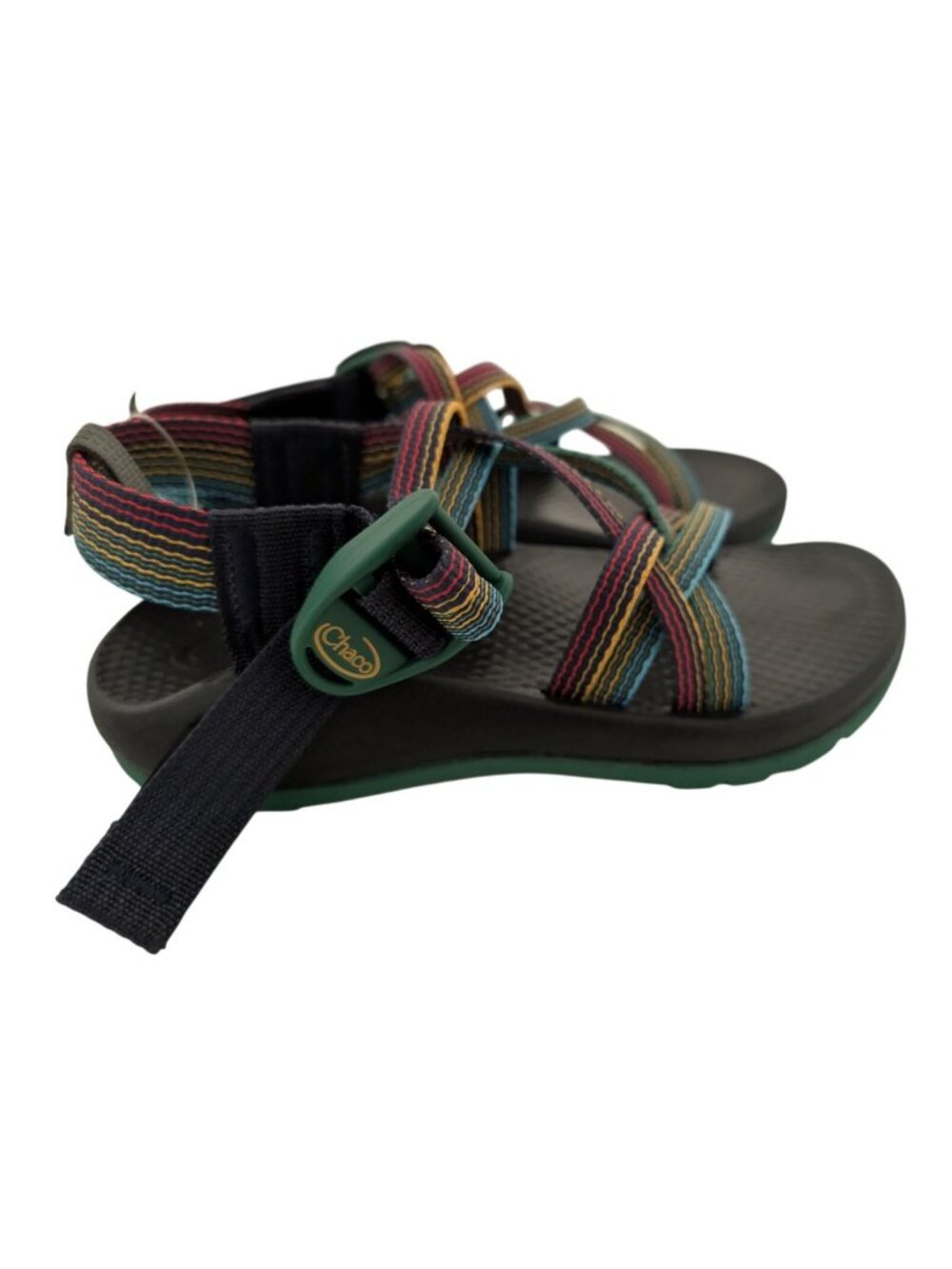 Chaco Z1 Classic Multicolor Striped Kids Sandals Size US 12 Green Sole JCH180386